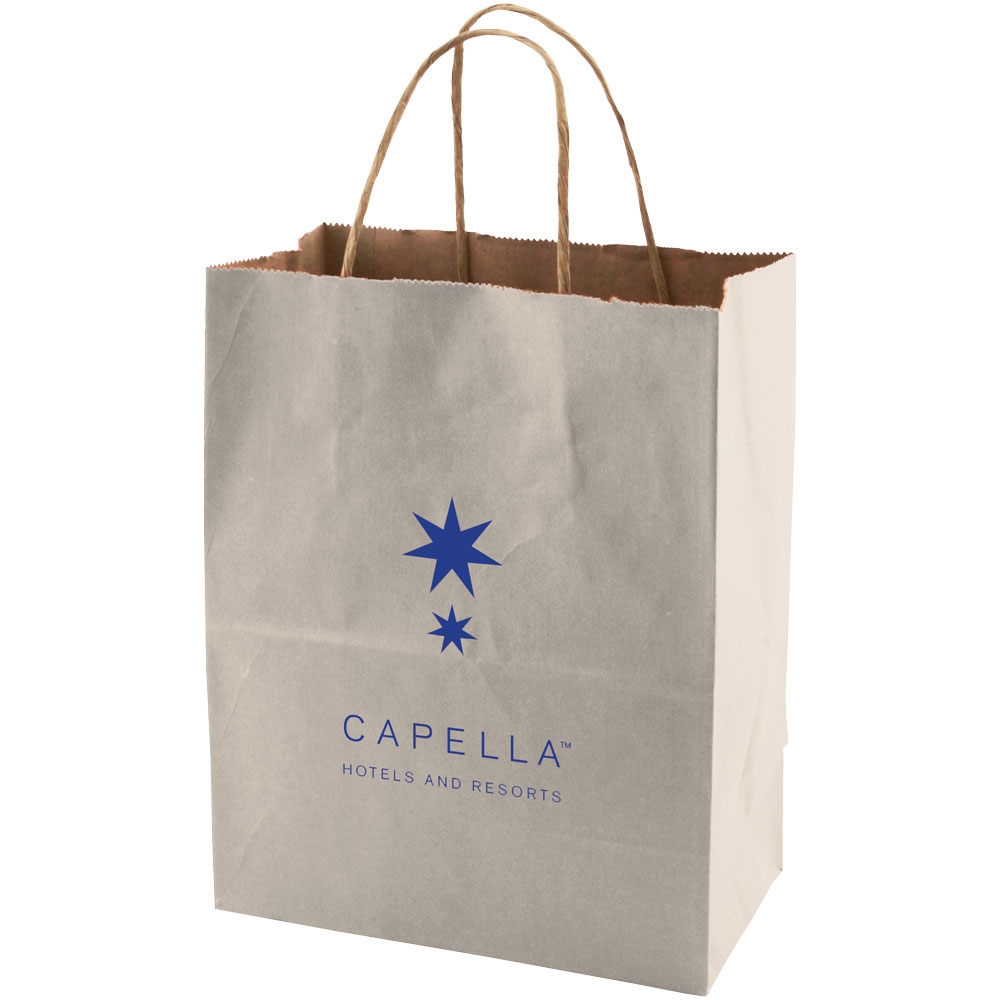 Custom Printed Arctic Winter Solid Tinted Kraft Shopping Bag (8"x4.75"x10.25") Custom Printed Arctic Winter Solid Tinted Kraft Shopping Bag (8"x4.75"x10.25")