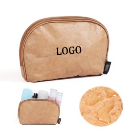Logo Imprinted Half Moon Tyvek Paper Makeup Bag  Logo Imprinted Half Moon Tyvek Paper Makeup Bag