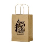 Custom Imprinted Natural Kraft Paper Shopper Tote Bag (5 1/2"x3 1/4"x8 3/8")