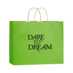 Matte Color Paper Shopper Tote Bag (16"x6"x13") Flexo Ink Logo Imprinted