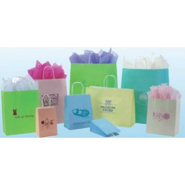 Custom Imprinted Matte Tint on White Kraft Paper Shopping Bag (8x4.75x10 3/8)