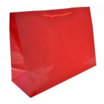 Logo Imprinted Colored High Gloss Eurotote Bag (16"x6"x12") (Red)