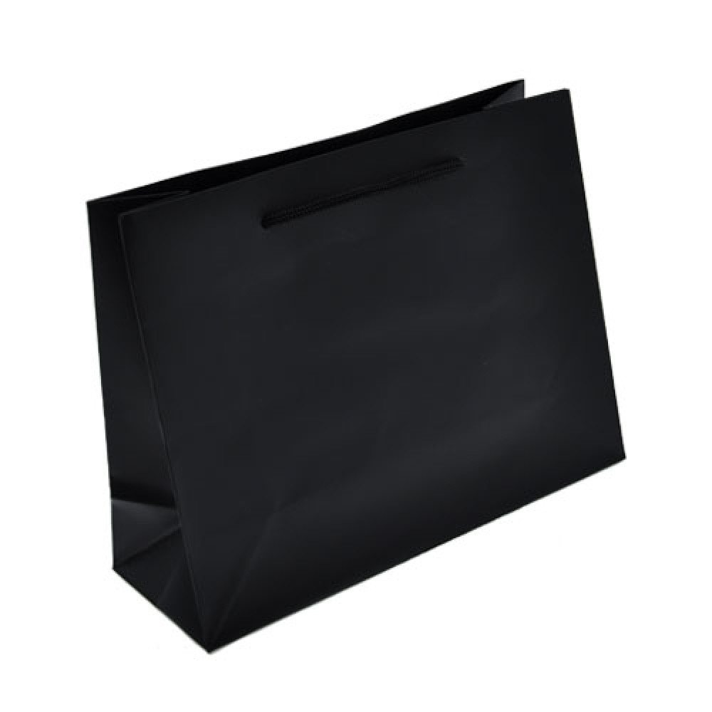 Colored Matte Finish Eurotote Bag (9"x3 1/4"x7") (Black) Logo Imprinted Colored Matte Finish Eurotote Bag (9"x3 1/4"x7") (Black) Logo Imprinted