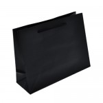 Colored Matte Finish Eurotote Bag (9"x3 1/4"x7") (Black) Logo Imprinted