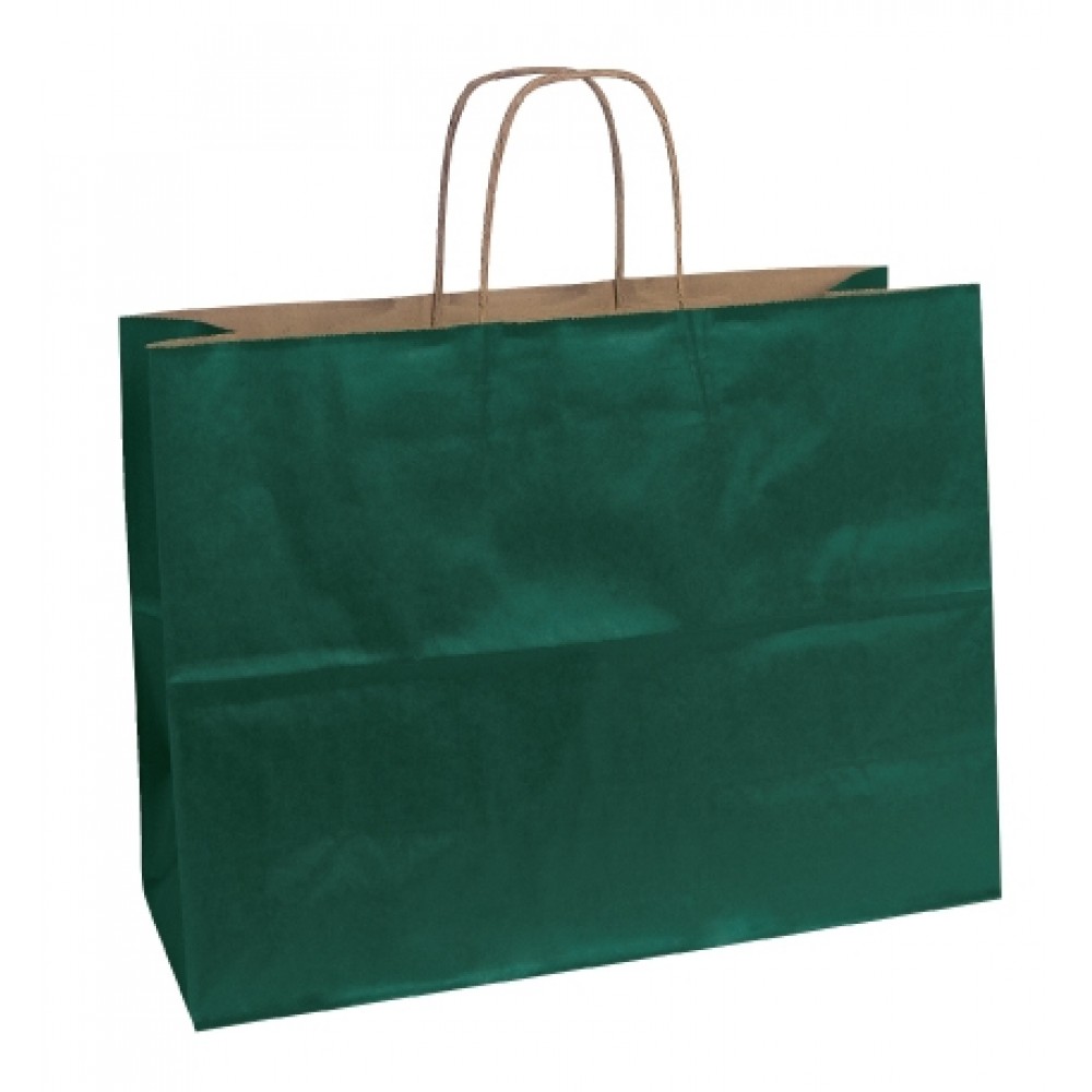 Logo Imprinted 100% Recycled Tinted Tan Kraft Paper Shopping Bag (16"x6"x12") (Hunter Green) Logo Imprinted 100% Recycled Tinted Tan Kraft Paper Shopping Bag (16"x6"x12") (Hunter Green)