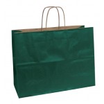 100% Recycled Tinted Tan Kraft Paper Shopping Bag (16"x6"x12") (Hunter Green) Custom Imprinted