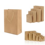 Kraft Paper Shopper Tote Bag W/ Rope Handles Custom Imprinted