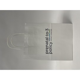 Digitally Printed White Kraft Paper Shopping Bag (8"x4.75"x10.25") Custom Printed  Digitally Printed White Kraft Paper Shopping Bag (8"x4.75"x10.25") Custom Printed