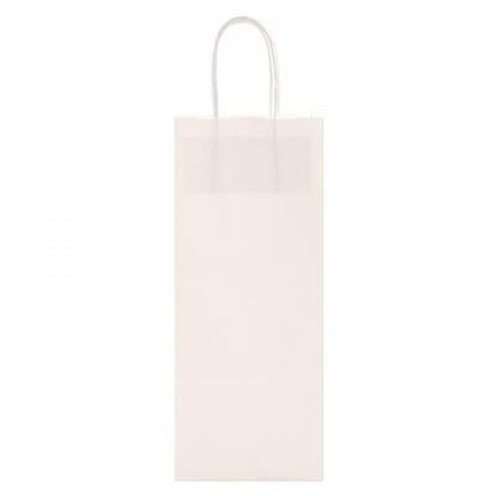 White Kraft Shopping Bag (5 1/2"x3 1/4"x12 1/2") Custom Printed