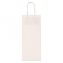 White Kraft Shopping Bag (5 1/2"x3 1/4"x12 1/2") Custom Printed