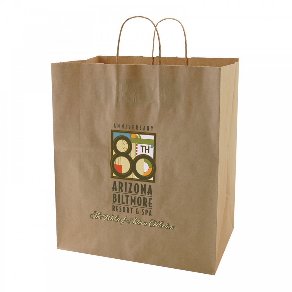 Natural Kraft Shopping Bag (14.5"x9"x16.25") Custom Imprinted