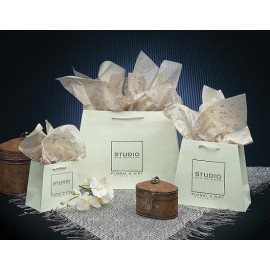 Inverted Trapezoid Matte Ivory Paper Euro Tote (12.5/16"x5.25"x11") Custom Printed  Inverted Trapezoid Matte Ivory Paper Euro Tote (12.5/16"x5.25"x11") Custom Printed