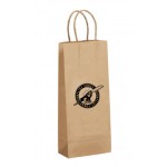 Custom Imprinted Recycled Tan Kraft Paper Shopping Bag (5 1/2"x3 1/4"x13")