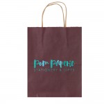 Purple Solid Tinted Kraft Shopping Bag (8"x4.75"x10.25") Logo Imprinted