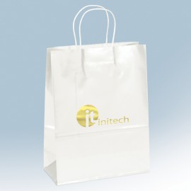 Amber Gloss Shopper Bag (White) Logo Imprinted  Amber Gloss Shopper Bag (White) Logo Imprinted