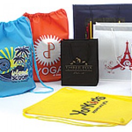 Custom Printed Non-Woven Shopping Bag w/Rope Handles (8"x5"x10") Logo Imprinted