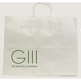 White Kraft Paper Shopping Bag (16"x6"x12") Custom Imprinted