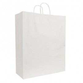 White Kraft Shopping Bag (16"x6"x19.25") Logo Imprinted  White Kraft Shopping Bag (16"x6"x19.25") Logo Imprinted