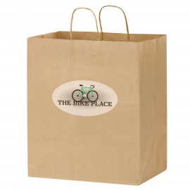 Natural Kraft Paper Carry-Out Bag w/ Full Color (14 1/2"x9 1/2"x16 1/4") - Color Evolution Custom Imprinted