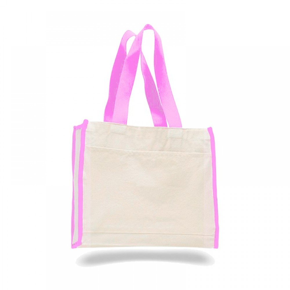 All Time Favorite 2 Tone Canvas Tote Bag with Front Pocket and Wider Web Handles - Natural Custom Imprinted All Time Favorite 2 Tone Canvas Tote Bag with Front Pocket and Wider Web Handles - Natural Custom Imprinted
