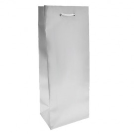 Custom Imprinted Colored Matte Finish Custom Eurotote Bag (5"x3 1/2"x13") (Silver)