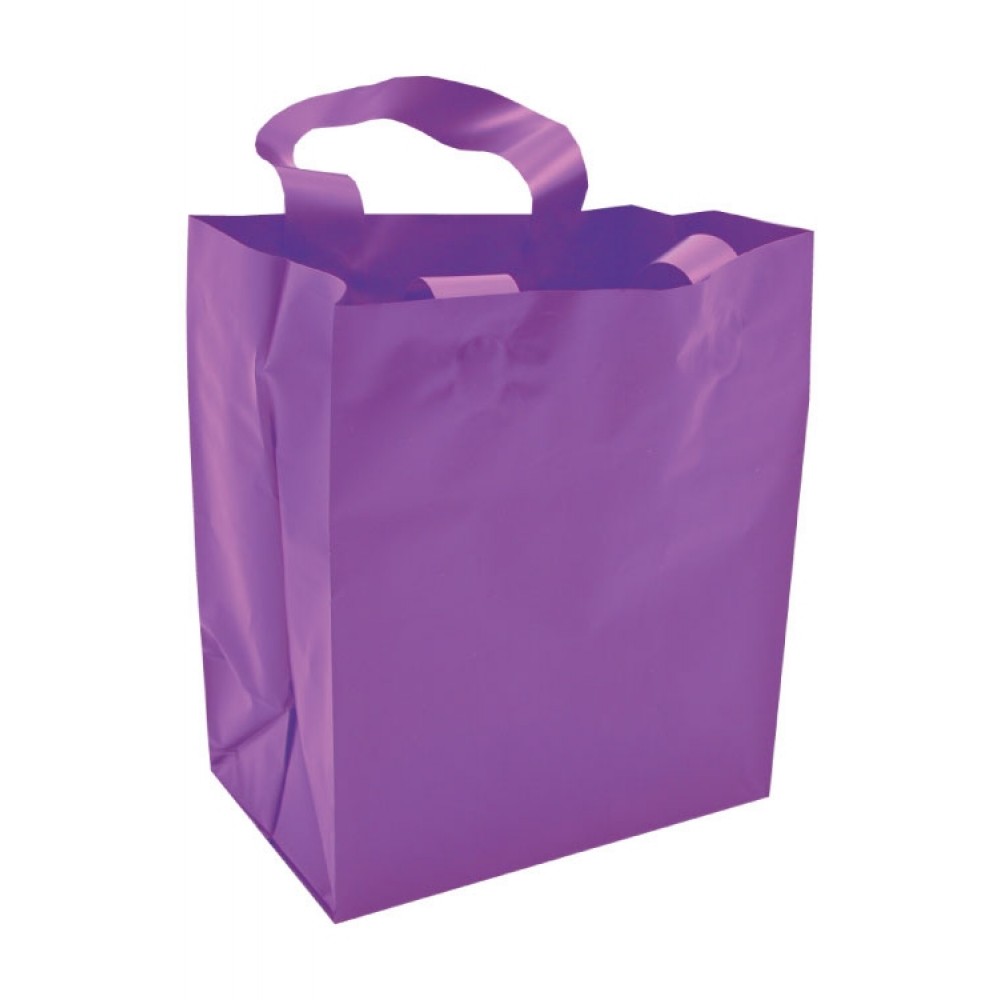 Custom Printed Large Frosty Tinted Poly Shopping Bag (16"x6"x12") (Grape Purple)