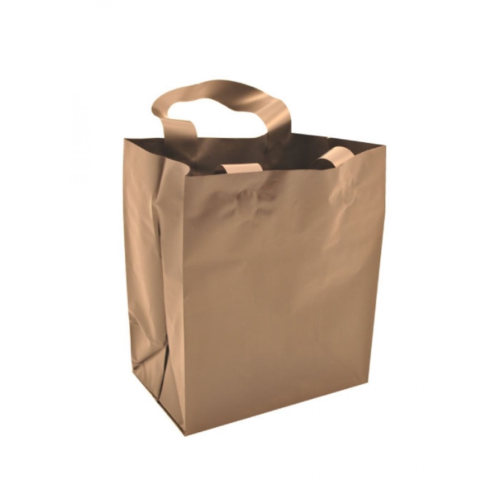 Custom Printed Frosty Tinted Poly Shopping Bag (16"x6"x18") (Chocolate Brown)