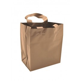 Custom Printed Frosty Tinted Poly Shopping Bag (16"x6"x18") (Chocolate Brown)