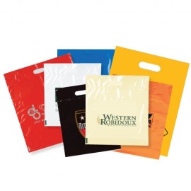 Machine Run Foldover Die Cut Handle Bags (12"x15"x4") Custom Printed