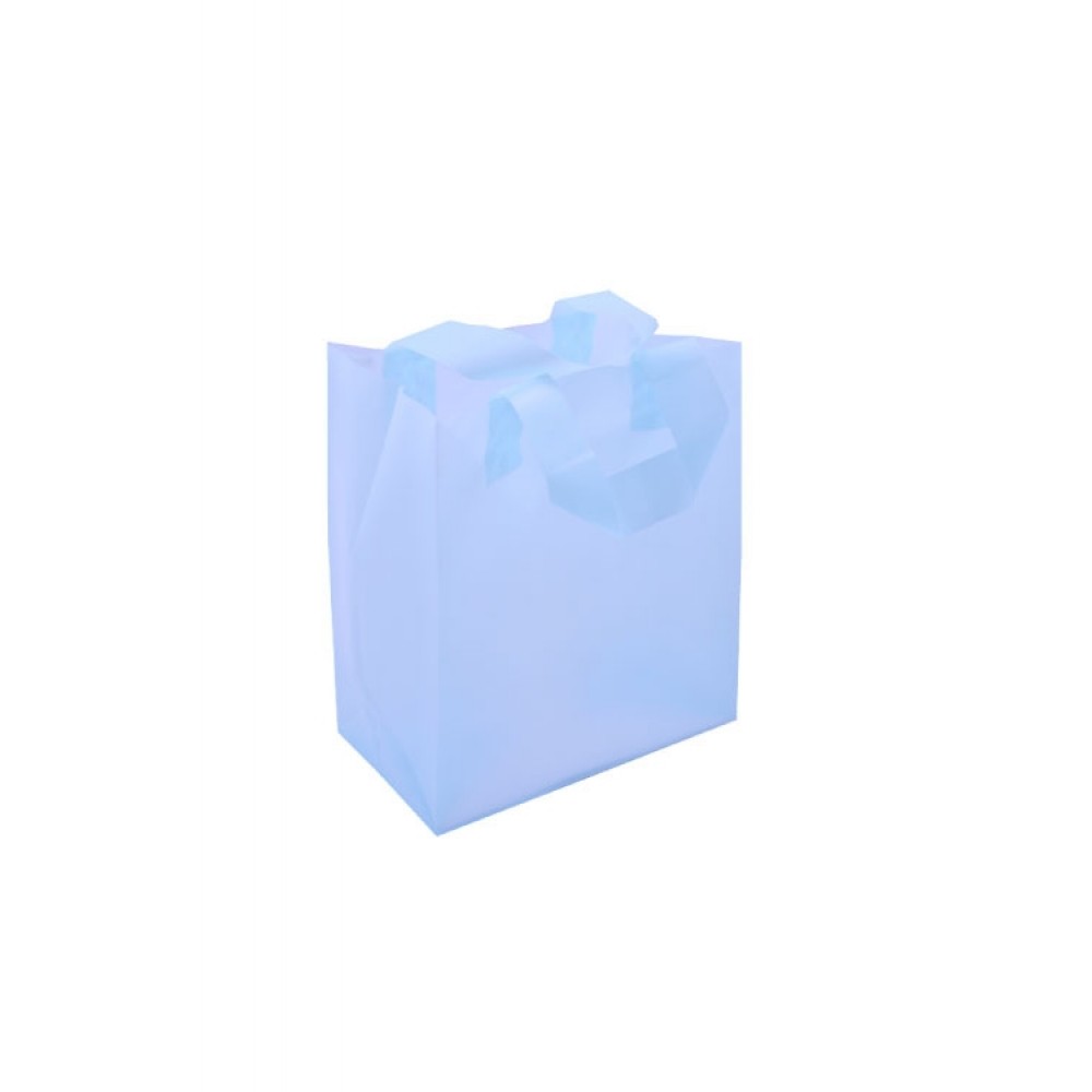 Large Frosty Tinted Poly Shopping Bag (16"x6"x12") (Metallic Blue) Logo Imprinted Large Frosty Tinted Poly Shopping Bag (16"x6"x12") (Metallic Blue) Logo Imprinted