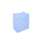 Large Frosty Tinted Poly Shopping Bag (16"x6"x12") (Metallic Blue) Logo Imprinted