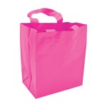 Custom Printed Frosty Tinted Poly Shopping Bag (8"x5"x10") (Cerise Pink)