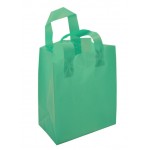 Logo Imprinted Frosty Tinted Poly Shopping Bag (16"x6"x18") (Aqua Blue)