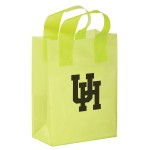 Color Frosted Soft Loop Plastic Shopper Bag w/Insert (8"x4"x11") Logo Imprinted
