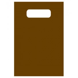 Frosty Tinted Poly Merchandise Bag (6"X9") (Chocolate Brown) Logo Imprinted