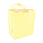 Frosty Tinted Poly Shopping Bag (8"x5"x10") (Ivory White) Custom Imprinted