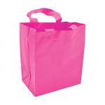 Custom Printed Frosty Tinted Poly Shopping Bag (16"x6"x18") (Cerise Pink)