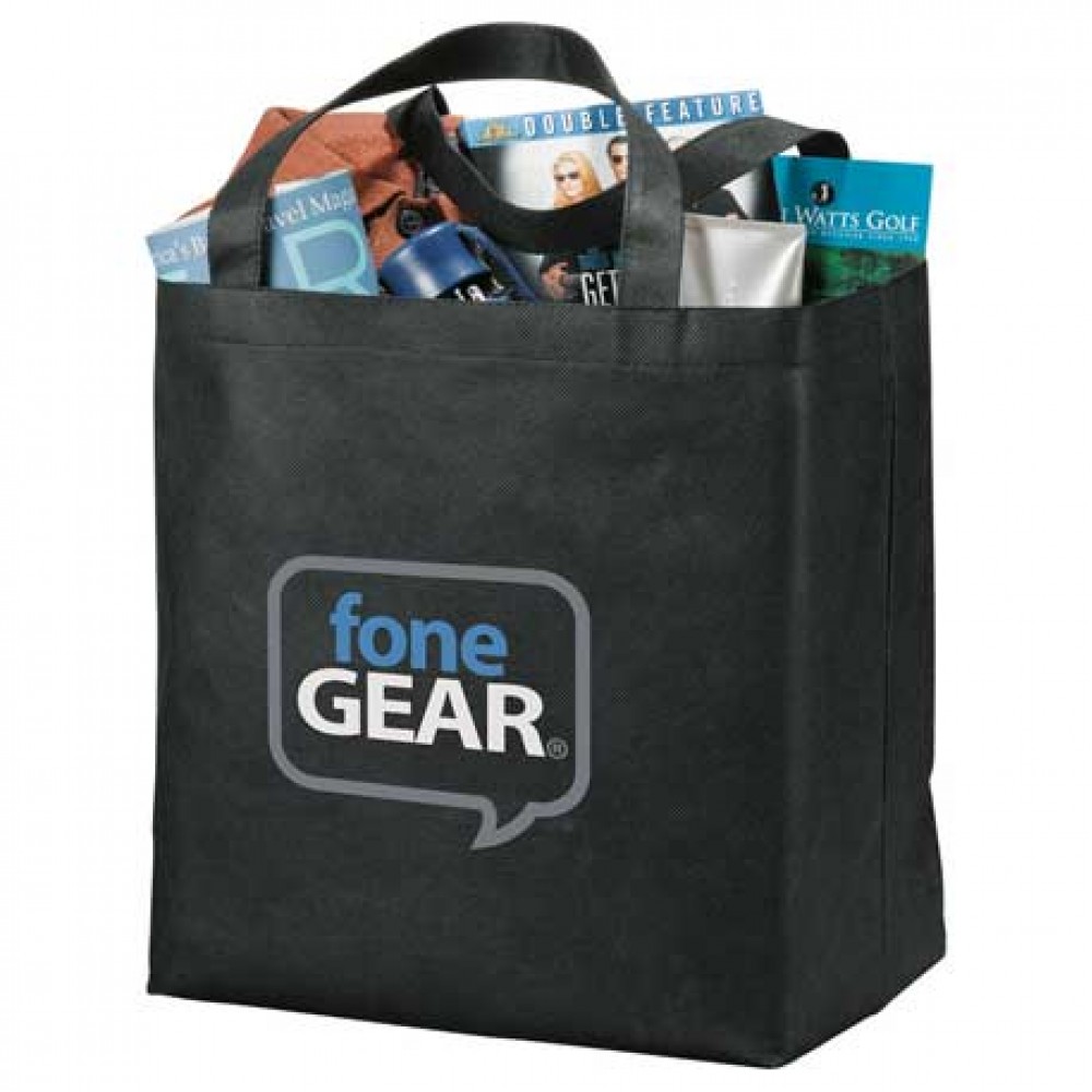 Custom Imprinted YaYa Budget Non-Woven Shopper Tote Custom Imprinted YaYa Budget Non-Woven Shopper Tote