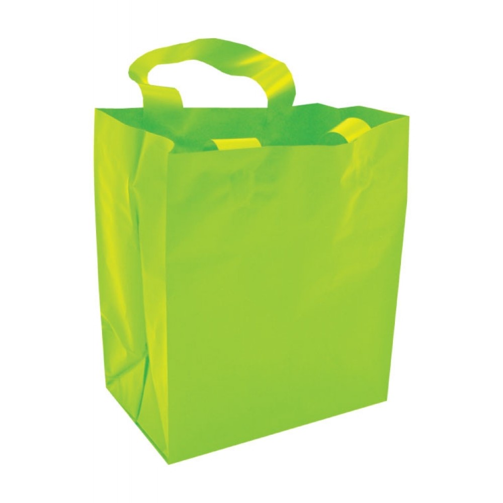 Custom Printed Large Frosty Tinted Poly Shopping Bag (16"x6"x12") (Lime Green)