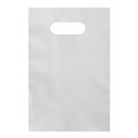 Logo Imprinted Medium High Density Frosty Clear Poly Merchandise Bag (9"X12")