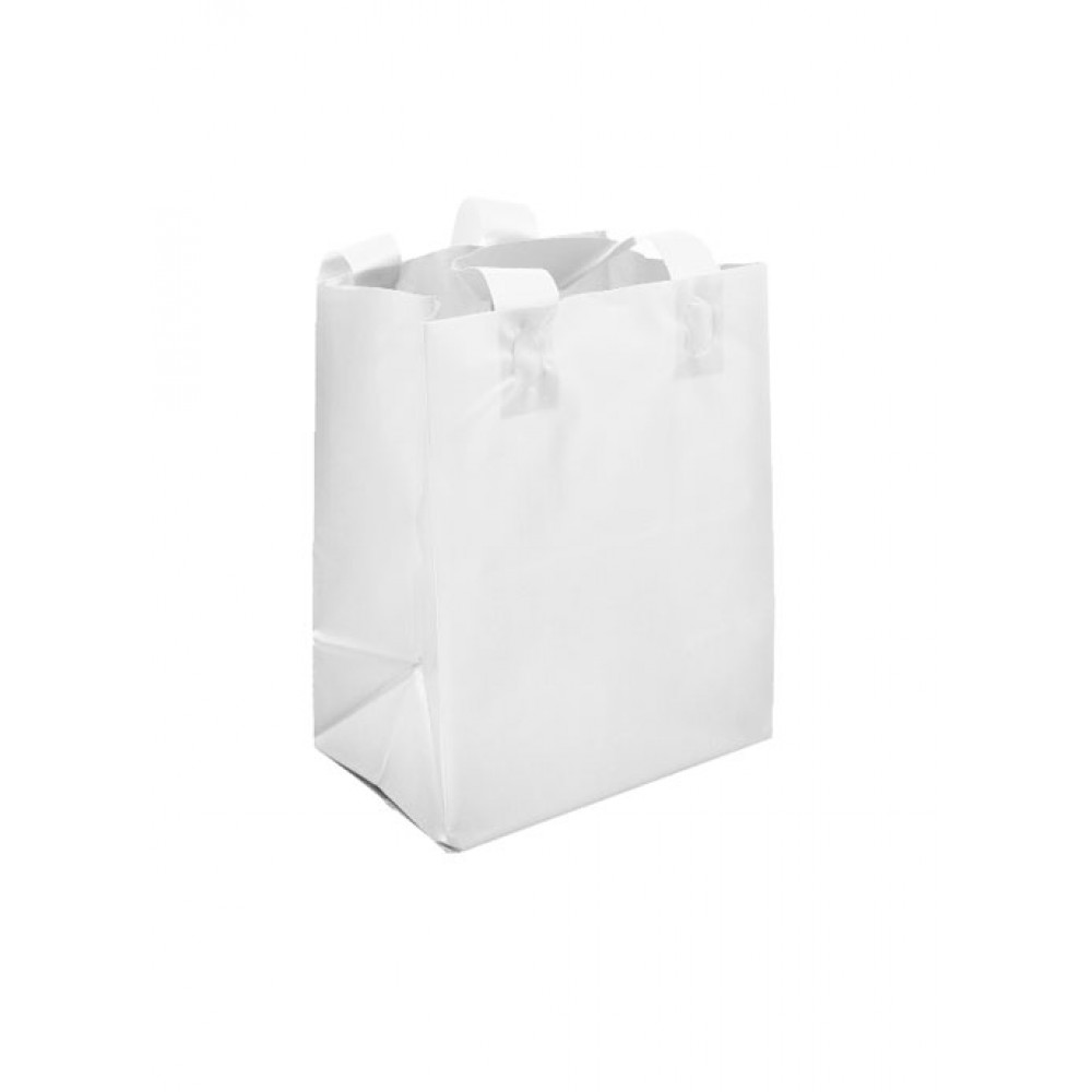 Custom Printed Tinted Opaque Shopping Bag (8"x5"x10") (White)
