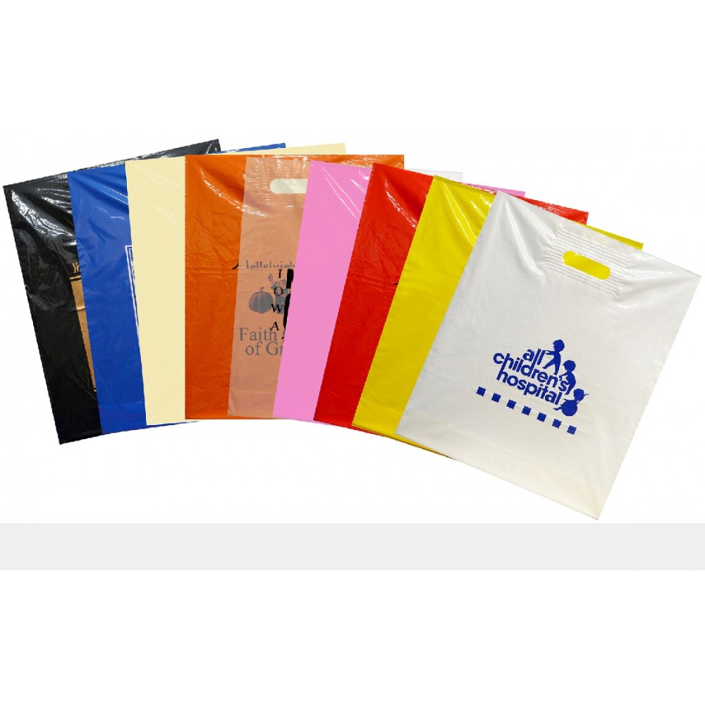 2.5 Mil Heavy Gauge Patch Handle Bag (15"x18"x4") Logo Imprinted 2.5 Mil Heavy Gauge Patch Handle Bag (15"x18"x4") Logo Imprinted