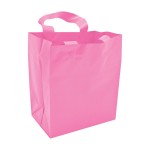 Large Frosty Tinted Poly Shopping Bag (16"x6"x12") (Rose Pink) Custom Printed