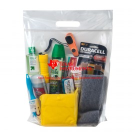 Crystal Clear Stadium Security Zip-Tight Bag with Die Cut Handle (12"x12"x6") Logo Imprinted