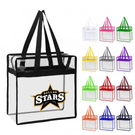 Custom Imprinted Stadium Approved Clear Zipper Tote Bag