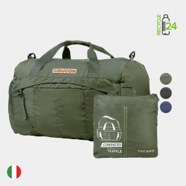 TUCANO - Italy COMPATTO ECO Recycled Exclusive Foldable Duffle Bag Logo Imprinted
