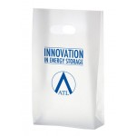 Logo Imprinted Clear Frosted Die Cut Plastic Tote Bag w/ Insert (7"x3 1/2"x12") - Flexo Ink