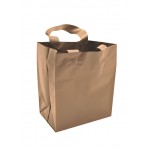 Frosty Tinted Poly Shopping Bag (8"x5"x10") (Chocolate Brown) Custom Printed