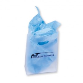 Frosty Clear Shopping Bag w/ Die Cut Handles (7"x3 1/2"x10 1/2") Logo Imprinted