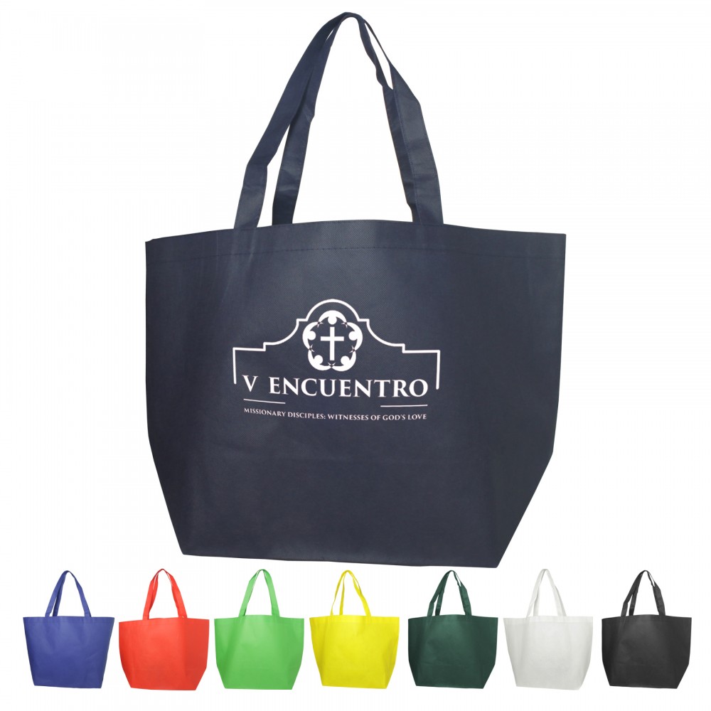 20" x 13" x 8" Non-Woven Shopping Tote Bags Custom Printed 20" x 13" x 8" Non-Woven Shopping Tote Bags Custom Printed